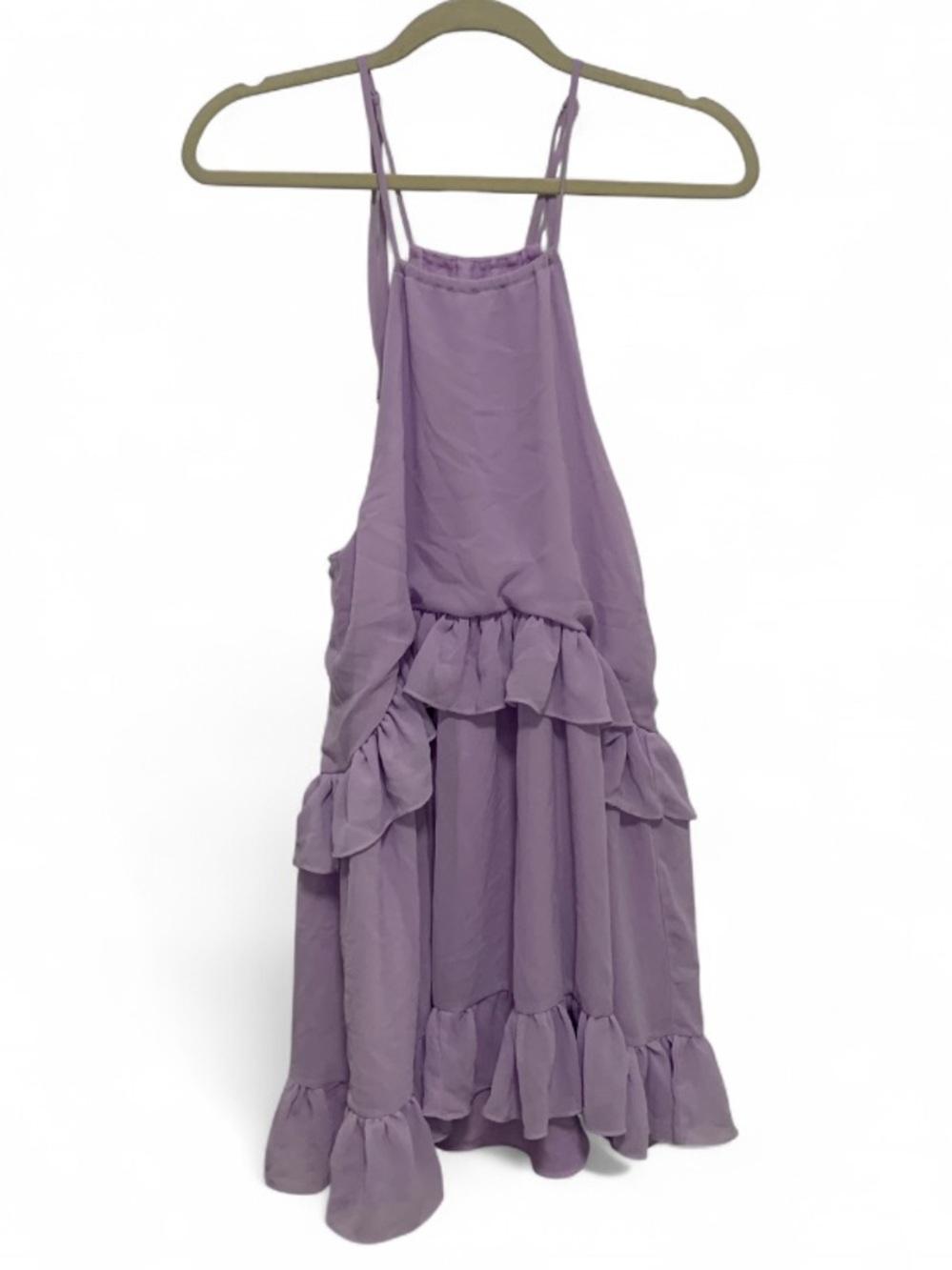 Lovers + Friends Lilac Ruffled High Neck Mini Dress